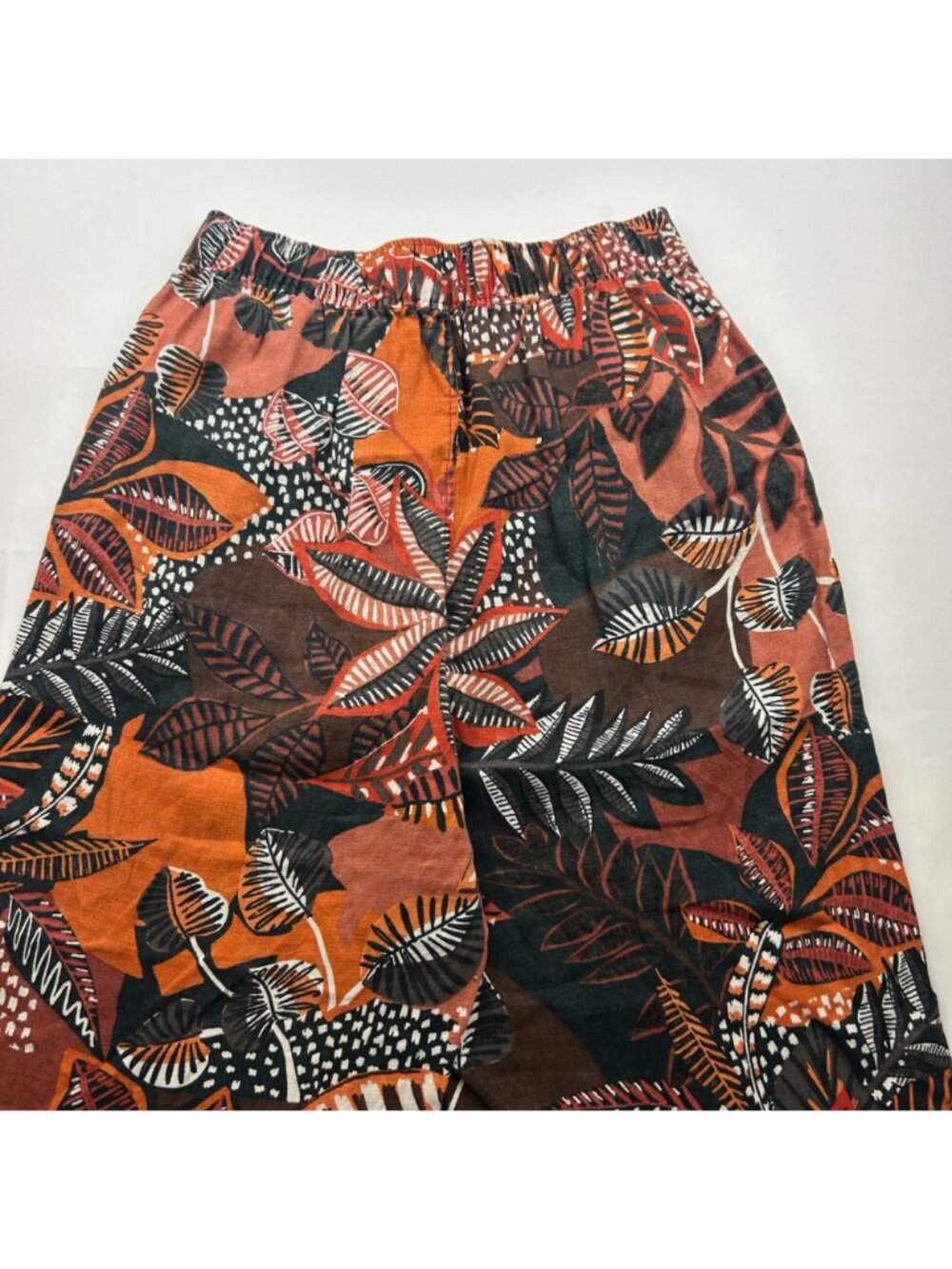 Cynthia Rowley Dark Palm Print Linen Lounge Pant L - Picture 6 of 8
